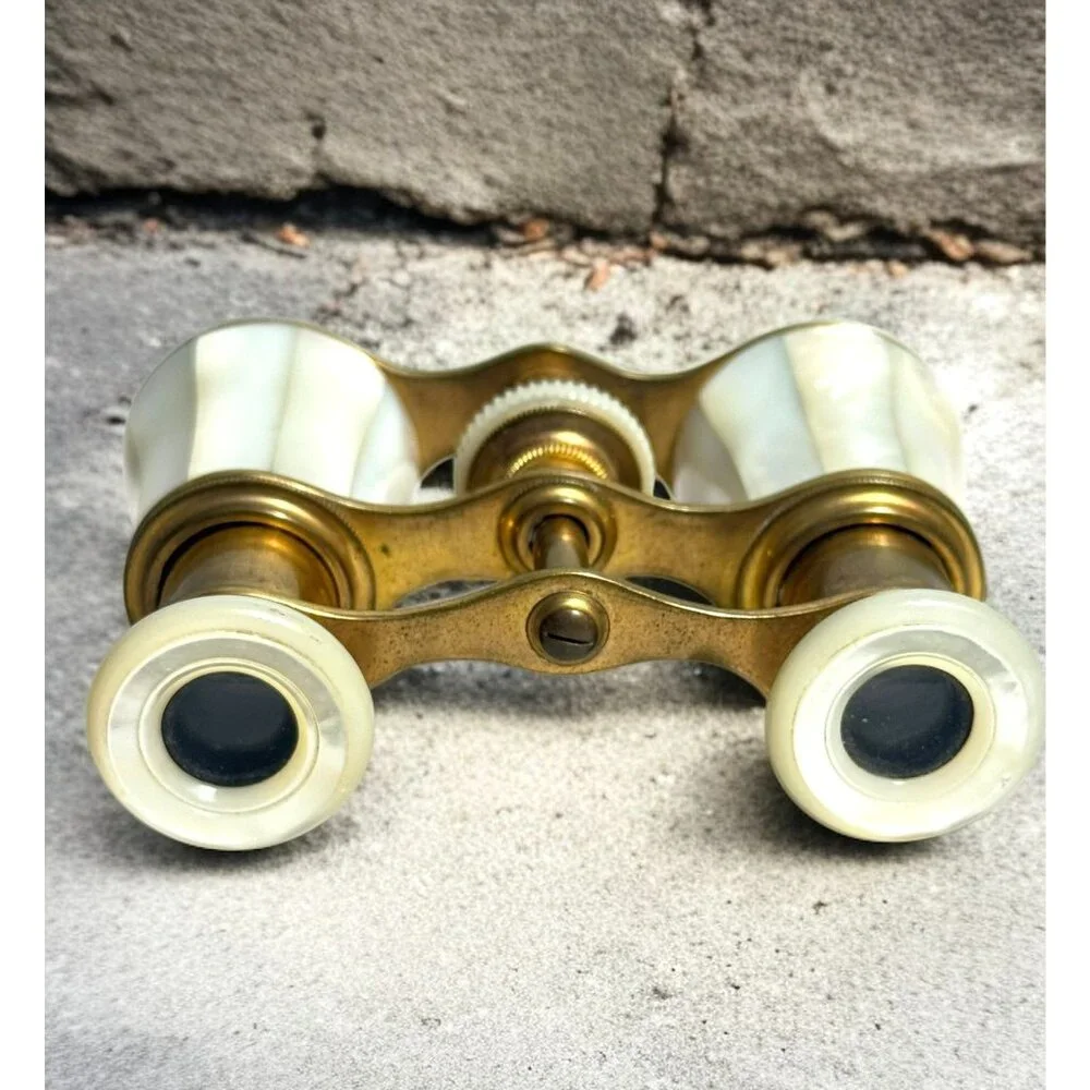 Antique Mother-Of-Pearl & Brass Opera Glasses Binoculars
